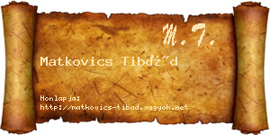 Matkovics Tibád névjegykártya
